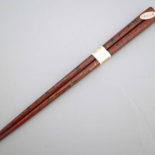 【イシオカ工芸】　すべらない箸　大　津軽塗　唐塗赤上