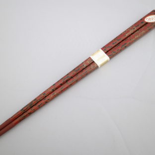 【イシオカ工芸】　すべらない箸　大　津軽塗　唐塗梨子地赤上