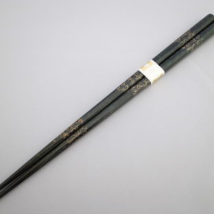 【イシオカ工芸】　箸　大　津軽塗　唐塗梨子地黒上（青）