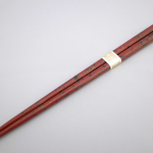 【イシオカ工芸】　箸　大　津軽塗　唐塗赤上