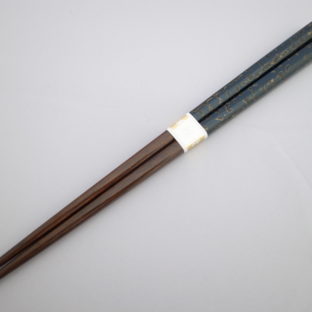 【イシオカ工芸】　半塗箸　津軽塗　唐塗紺上