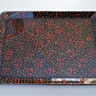 【イシオカ工芸】　長手盆　尺1寸　津軽塗　唐塗呂上