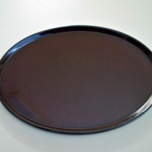 【イシオカ工芸】　小判もてなし盆　津軽塗　ななこ塗黒上