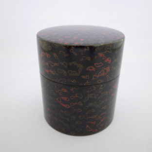 【イシオカ工芸】　茶筒　木粉　津軽塗　唐塗呂上