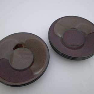 【イシオカ工芸】　茶托　木製　5枚入　津軽塗　ななこ塗黒上