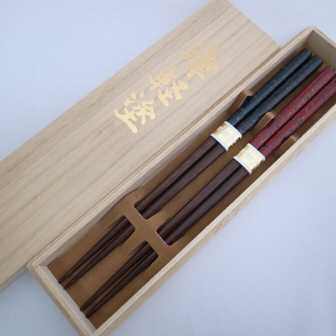夫婦箸桐箱入半塗1