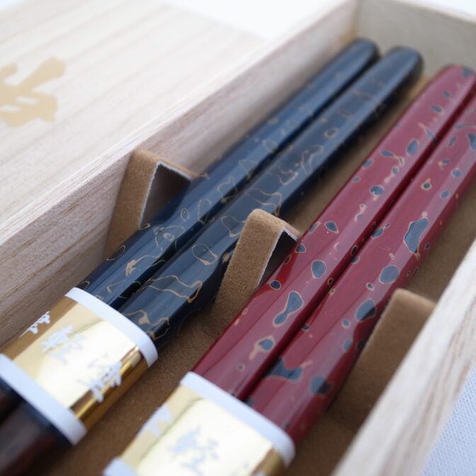 夫婦箸桐箱入半塗2