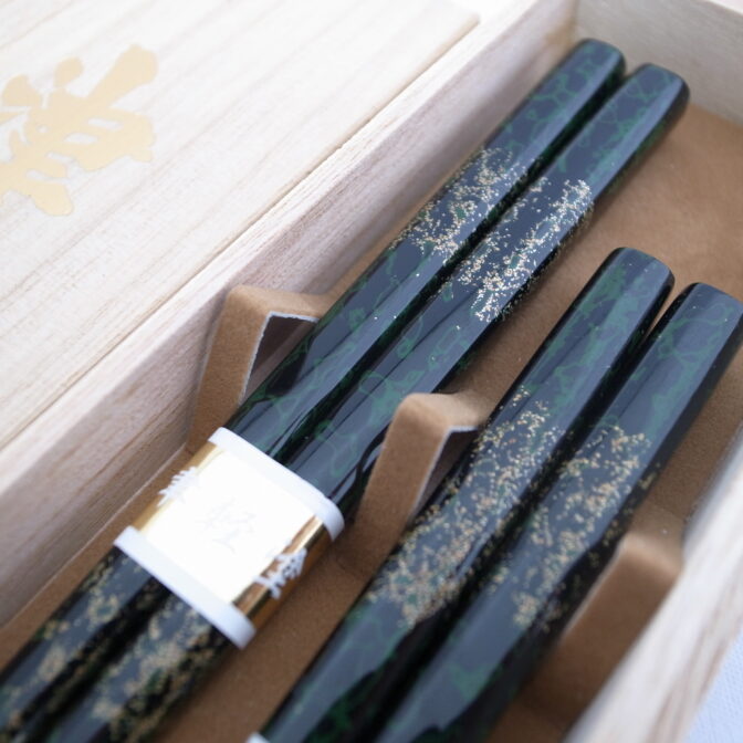 夫婦箸桐箱入青梨黒2