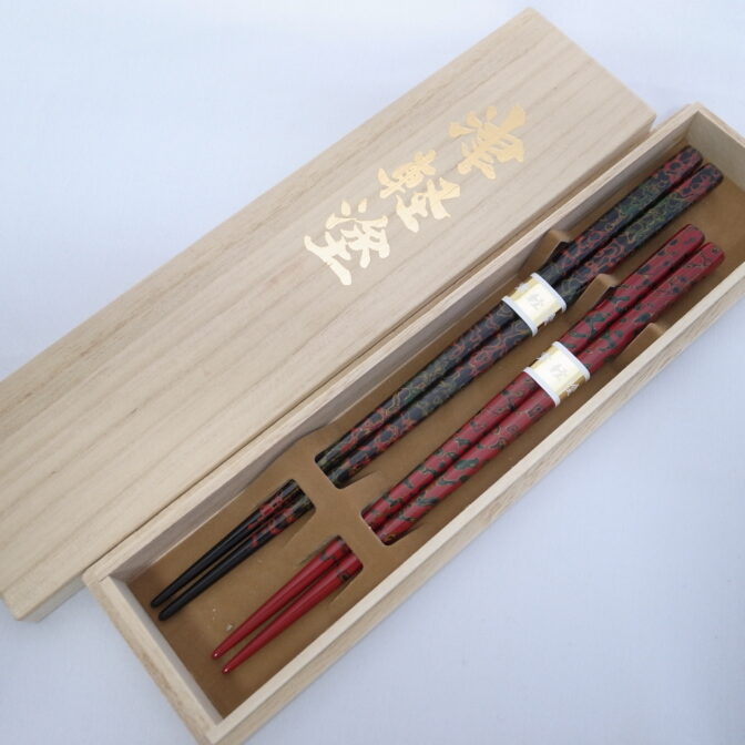 夫婦箸桐箱入呂・赤1