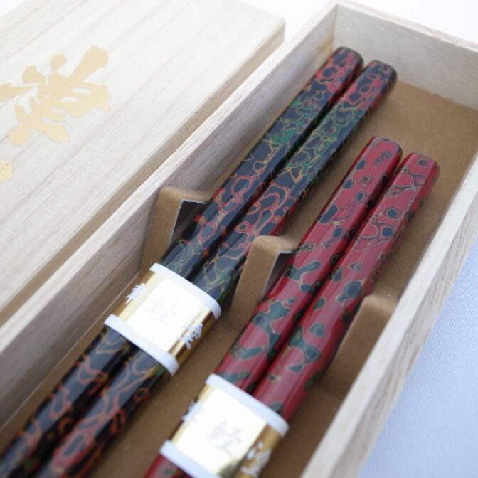 夫婦箸桐箱入呂・赤2