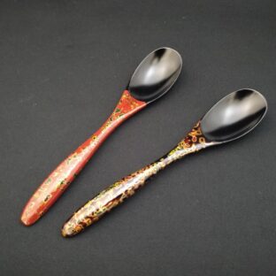 【津軽塗】カレースプーン　木製　唐塗赤上